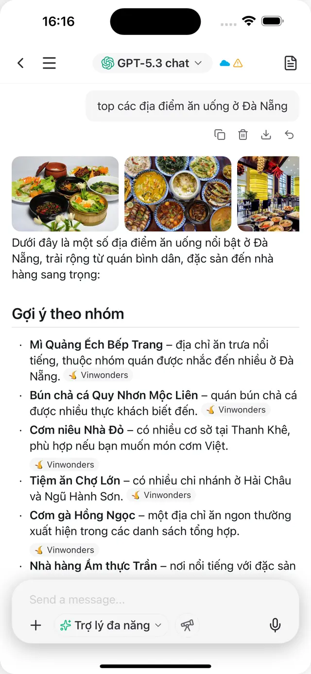 Trò chuyện kèm phân tích hình ảnh